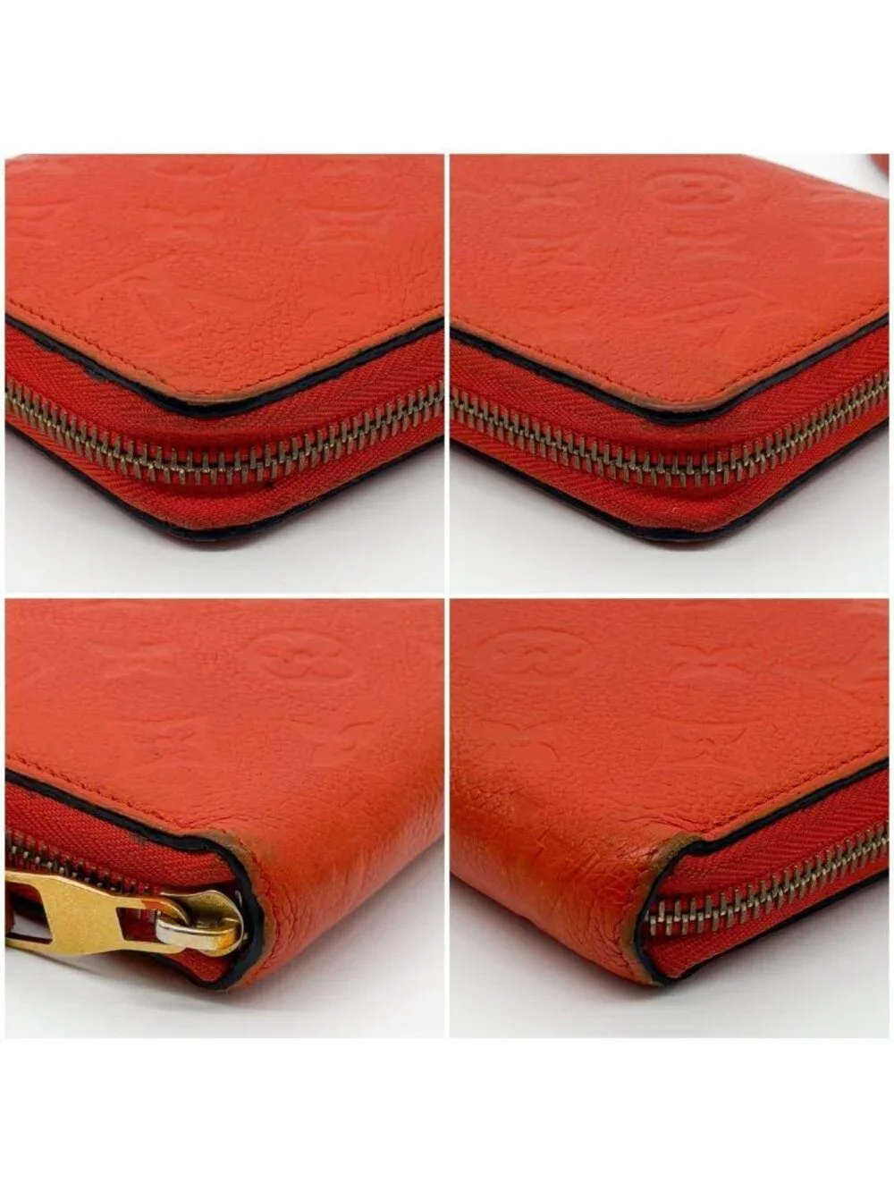 Louis Vuitton Zippy Wallet Empreinte Orange Round